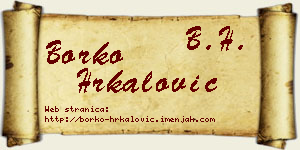 Borko Hrkalović vizit kartica